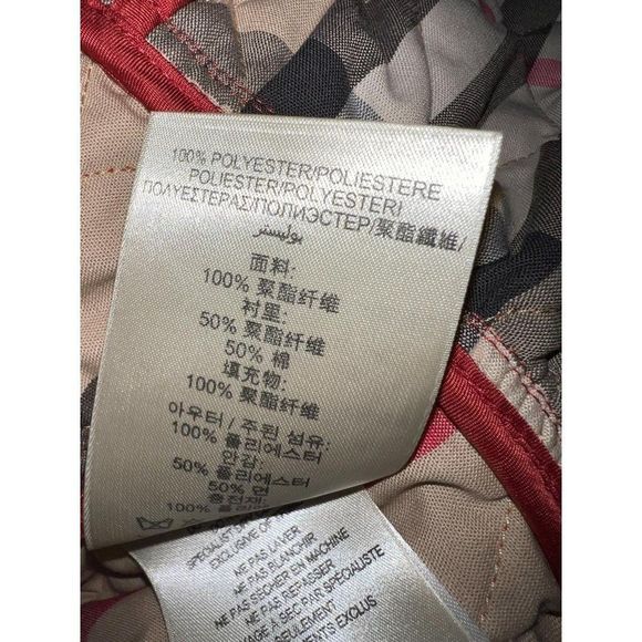 BURBERRY Red & Beige Check Diamond Quilted Nova Check Utility Jacket Size XS - Picture 10 of 16